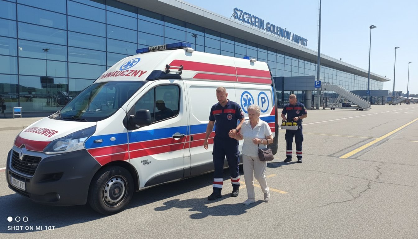 Eskorta medyczna na lotnisku Poznań-Ławica