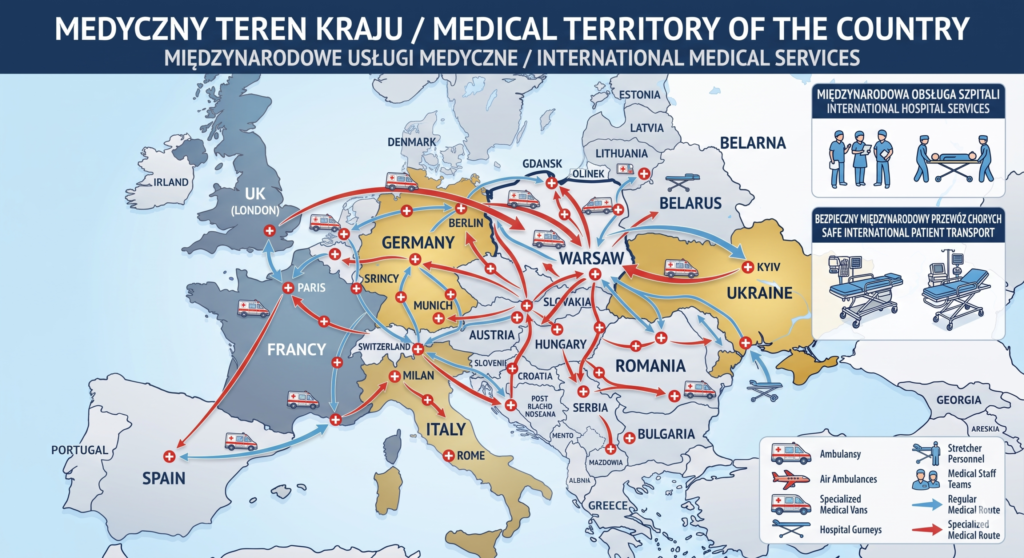 transport medyczny międzynarodowy z poza granic państwa